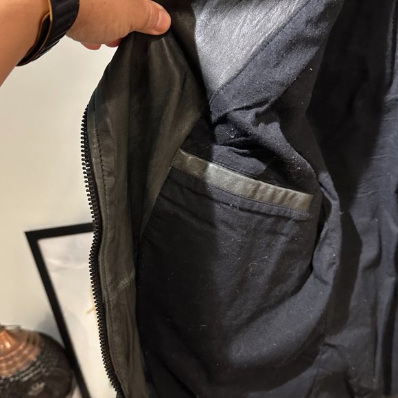 All Saints Cargo Biker Leather Jacket - Picture 6 of 9